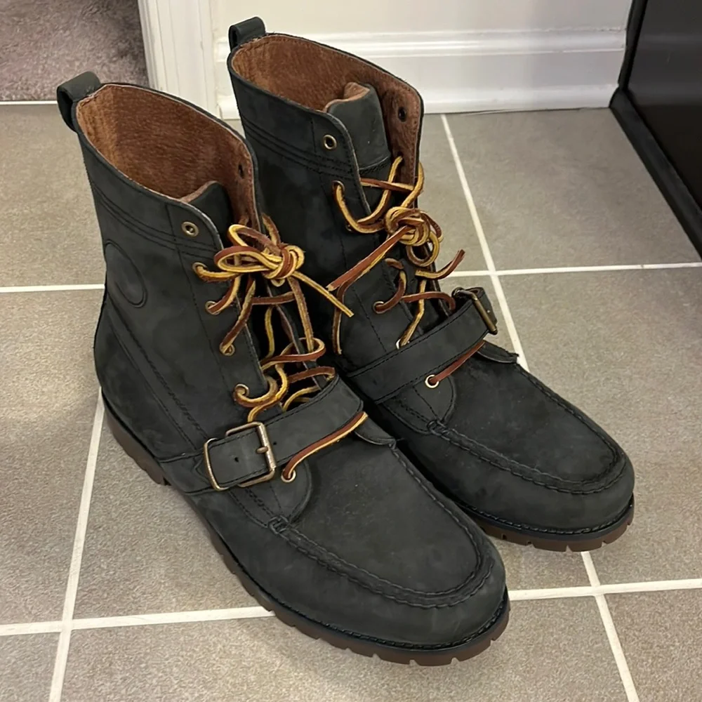 Polo Ralph Lauren Ranger County Boots Strap Grey nubuck Men’s Size 12